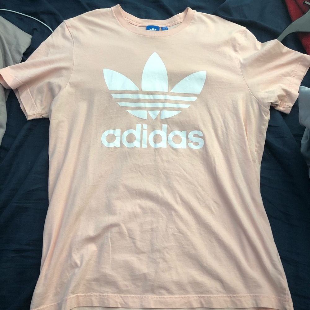 Adidas pink short sleeve t shirt size Large